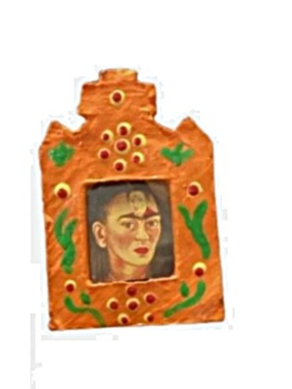 Miniature Decorated Painted Tin Niche, Folk Art, Unique Magnet